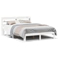 Miniatyrbilde 2 av 11: vidaXL Sengeramme med hodegavl hvit 150x200 cm heltre furu