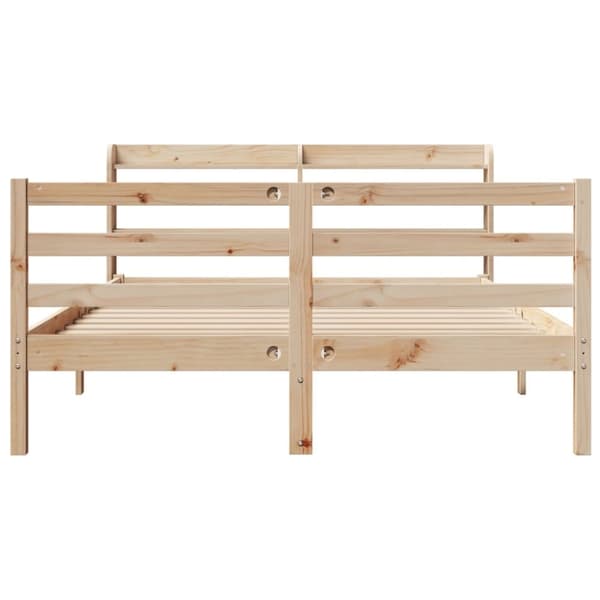 vidaXL Sengeramme med hodegavl 140x200 cm heltre furu