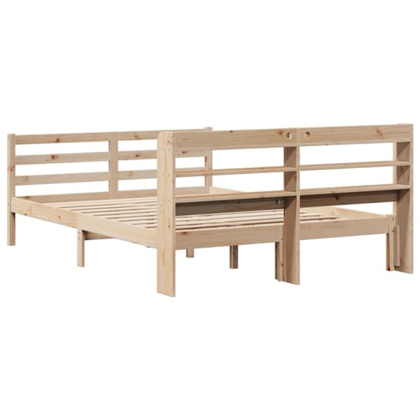 vidaXL Sengeramme med hodegavl 140x200 cm heltre furu