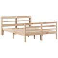 Miniatyrbilde 1 av 11: vidaXL Sengeramme med hodegavl 140x200 cm heltre furu