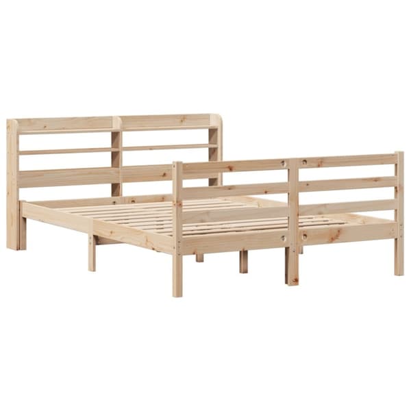 vidaXL Sengeramme med hodegavl 140x200 cm heltre furu