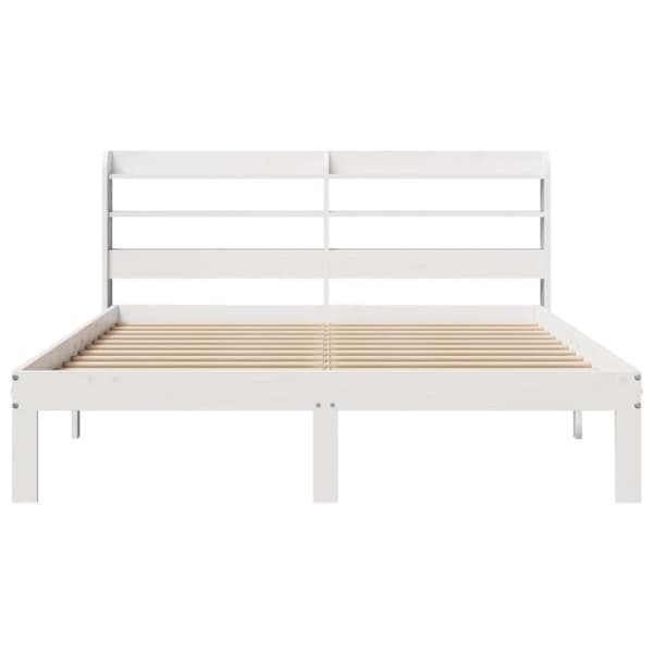 vidaXL Sengeramme med hodegavl hvit 120x200 cm heltre furu