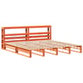 Miniatyrbilde 4 av 11: vidaXL Sengeramme uten madrass voksbrun 200x200 cm heltre furu