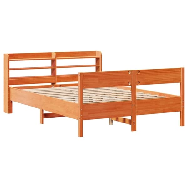 vidaXL Sengeramme uten madrass brun 150x200 cm heltre furu
