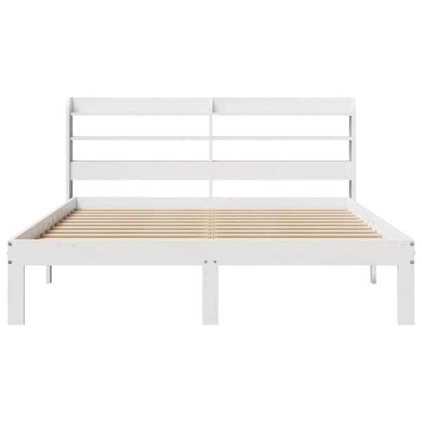 vidaXL Sengeramme med hodegavl hvit 120x190 cm heltre furu