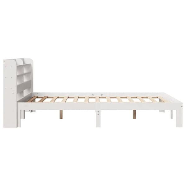 vidaXL Sengeramme med hodegavl hvit 120x190 cm heltre furu
