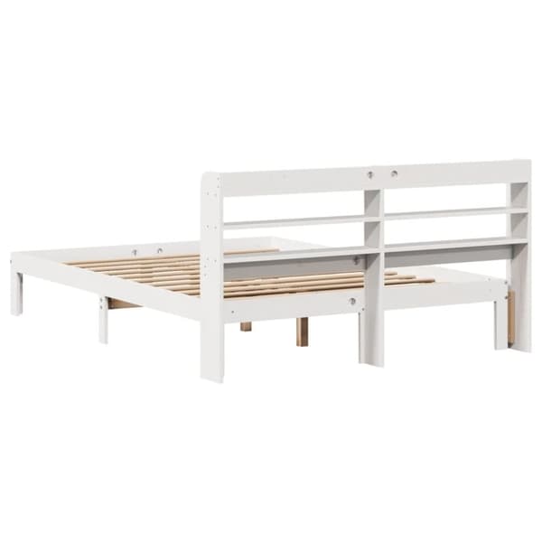 vidaXL Sengeramme med hodegavl hvit 120x190 cm heltre furu