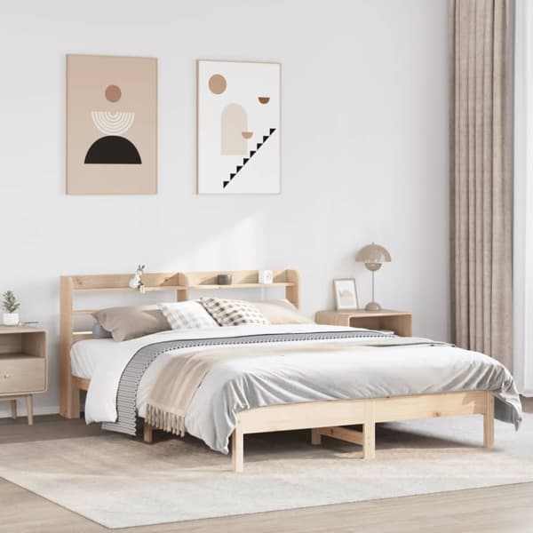 vidaXL sengeramme uden madras 150x200 cm massivt fyrretræ