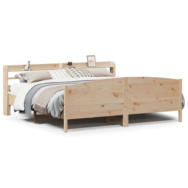 vidaXL sengeramme uden madras 200x200 cm massivt fyrretræ