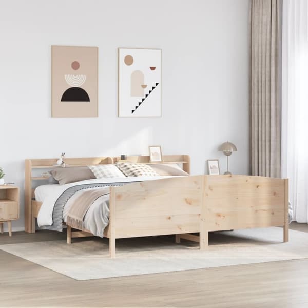 vidaXL sengeramme uden madras 200x200 cm massivt fyrretræ