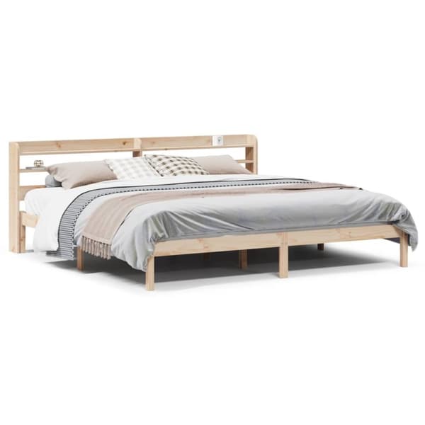 vidaXL sengeramme uden madras 200x200 cm massivt fyrretræ