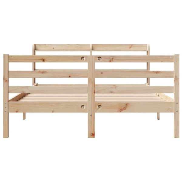 vidaXL sengeramme med sengegavl 160x200 cm massivt fyrretræ
