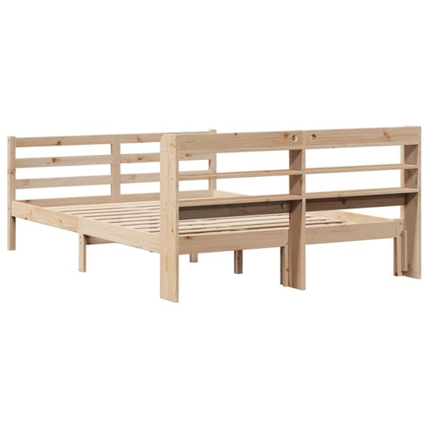 vidaXL sengeramme med sengegavl 160x200 cm massivt fyrretræ