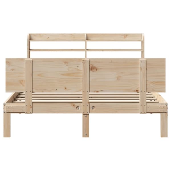 vidaXL sengeramme med sengegavl 140x190 cm massivt fyrretræ