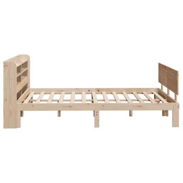vidaXL sengeramme med sengegavl 140x190 cm massivt fyrretræ