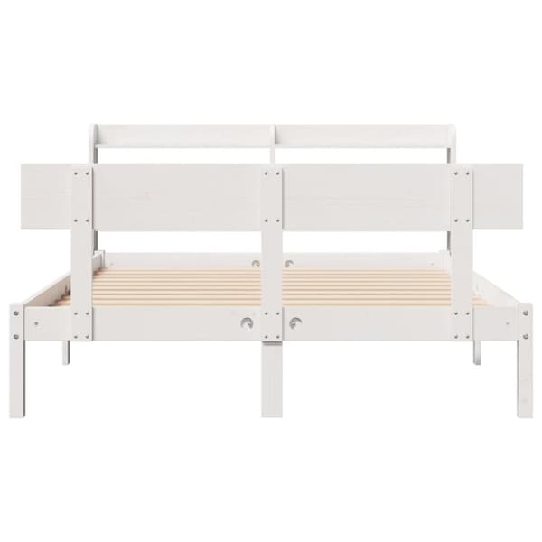 vidaXL sengeramme uden madras 120x190 cm massivt fyrretræ hvid
