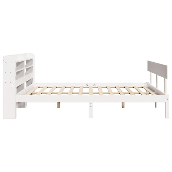 vidaXL sengeramme uden madras 120x190 cm massivt fyrretræ hvid