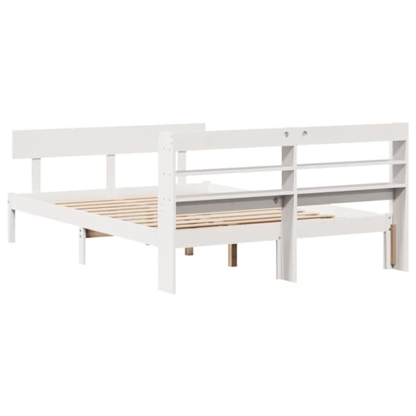 vidaXL sengeramme uden madras 120x190 cm massivt fyrretræ hvid