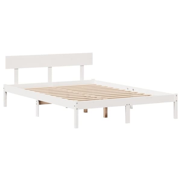 vidaXL sengeramme uden madras 120x190 cm massivt fyrretræ hvid
