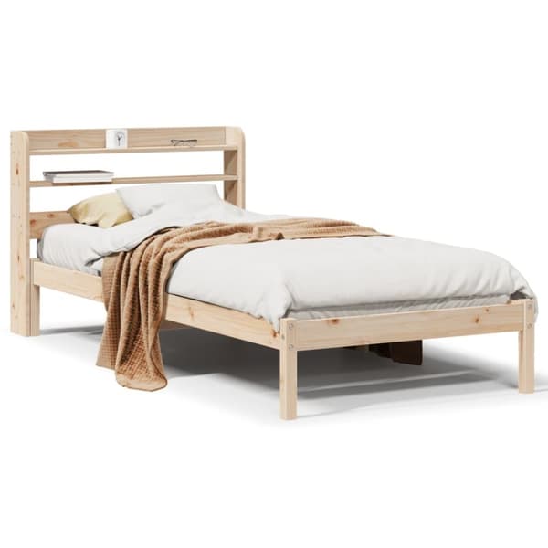 vidaXL sengeramme uden madras 75x190 cm massivt fyrretræ