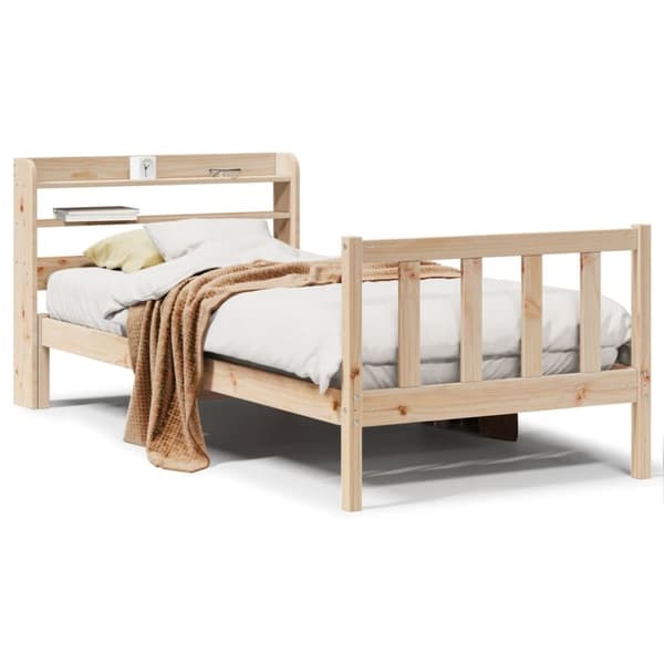vidaXL Sängynrunko ilman patjaa 75x190 cm täysi mänty