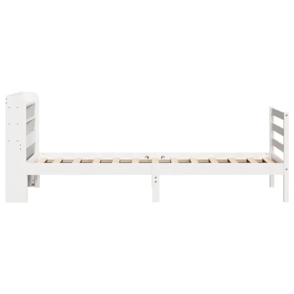 vidaXL Sängynrunko päädyllä valkoinen 75x190 cm täysi mänty