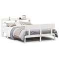 Miniatyrbilde 3 av 11: vidaXL Sengeramme uten madrass hvit 160x200 cm heltre furu