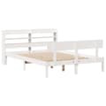 Miniatyrbilde 4 av 11: vidaXL Sengeramme uten madrass hvit 160x200 cm heltre furu