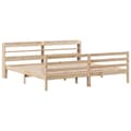 Miniatyrbilde 3 av 11: vidaXL Sengeramme med hodegavl 200x200 cm heltre furu