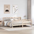 Miniatyrbilde 4 av 11: vidaXL Sengeramme med hodegavl 200x200 cm heltre furu
