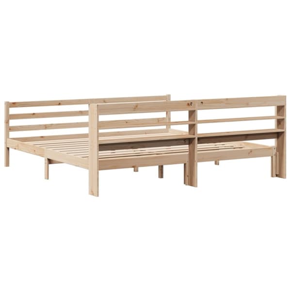 vidaXL Sengeramme med hodegavl 200x200 cm heltre furu