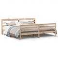 Miniatyrbilde 2 av 11: vidaXL Sengeramme med hodegavl 200x200 cm heltre furu