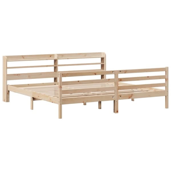 vidaXL Sengeramme med hodegavl 200x200 cm heltre furu
