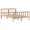 Miniatyrbilde 4 av 11: vidaXL Sengeramme uten madrass hvit 135x190 cm heltre furu