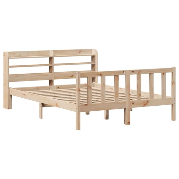 vidaXL Sengeramme uten madrass hvit 135x190 cm heltre furu