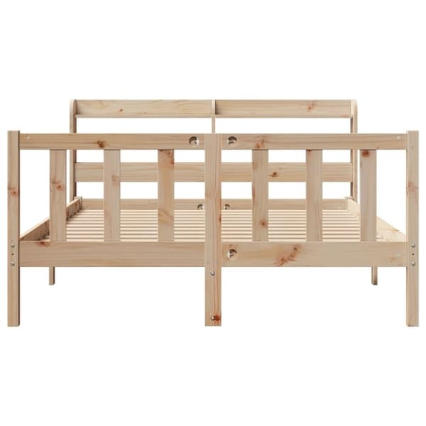 vidaXL Sengeramme uten madrass hvit 135x190 cm heltre furu