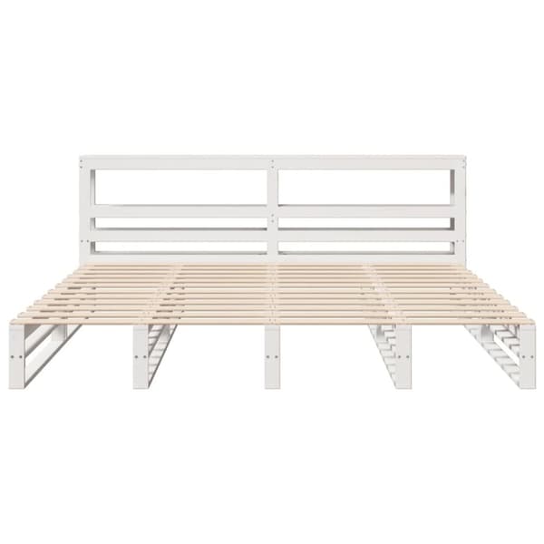 vidaXL Sengeramme uten madrass hvit 180x200 cm heltre furu