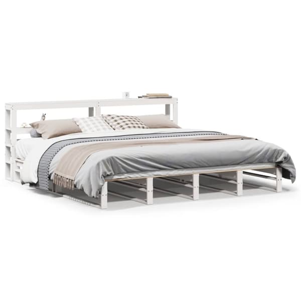 vidaXL Sengeramme uten madrass hvit 180x200 cm heltre furu