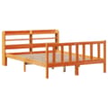 Miniatyrbilde 3 av 11: vidaXL Sengeramme med hodegavl voksbrun 135x190 cm heltre furu