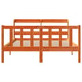 Miniatyrbilde 5 av 11: vidaXL Sengeramme med hodegavl voksbrun 135x190 cm heltre furu