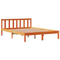 Miniatyrbilde 6 av 11: vidaXL Sengeramme med hodegavl voksbrun 135x190 cm heltre furu