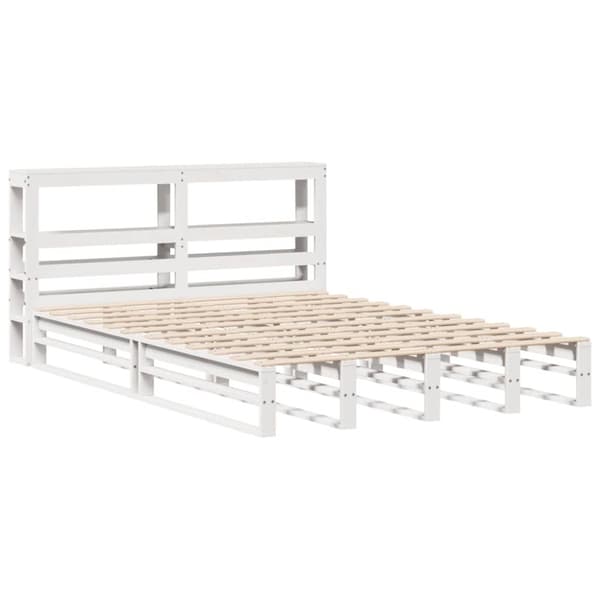 vidaXL Sengeramme uten madrass hvit 160x200 cm heltre furu
