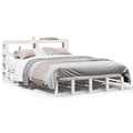 Miniatyrbilde 3 av 11: vidaXL Sengeramme uten madrass hvit 150x200 cm heltre furu