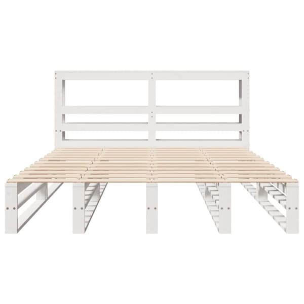 vidaXL Sengeramme uten madrass hvit 150x200 cm heltre furu