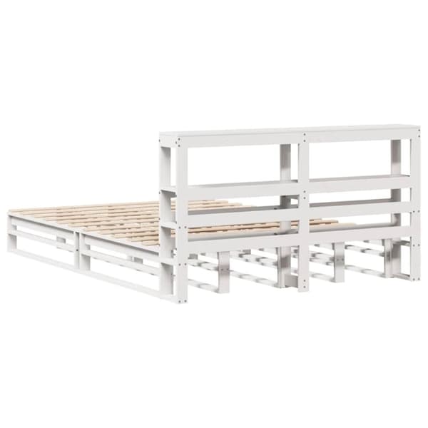 vidaXL Sengeramme uten madrass hvit 150x200 cm heltre furu