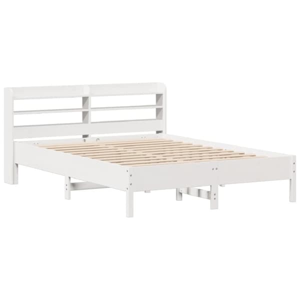 vidaXL Sengeramme uten madrass hvit 135x190 cm heltre furu