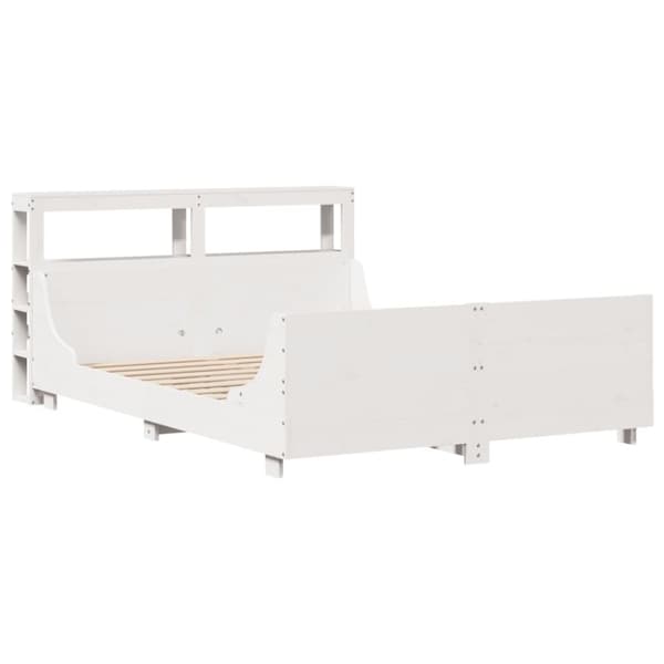 vidaXL Sengeramme uten madrass hvit 135x190 cm heltre furu
