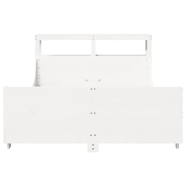 vidaXL Sengeramme uten madrass hvit 135x190 cm heltre furu