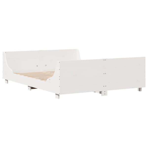 vidaXL Sengeramme uten madrass hvit 135x190 cm heltre furu