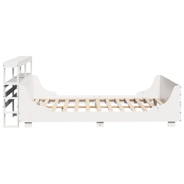 vidaXL Sengeramme uten madrass hvit 135x190 cm heltre furu
